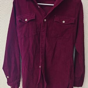 Men's Casual Button Down Shirt - Burgundy